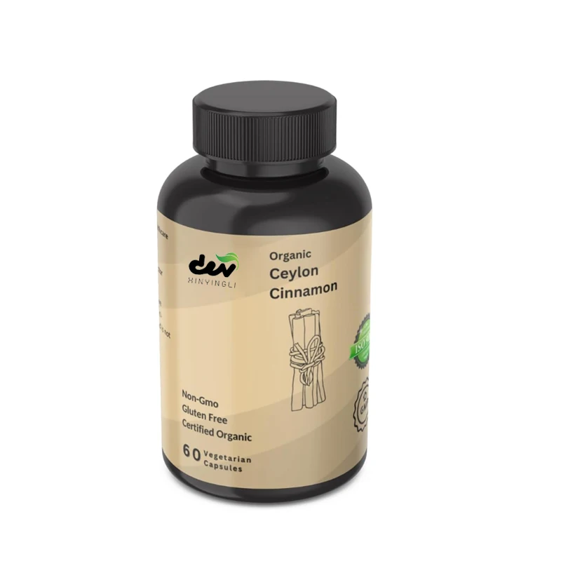 Organic Ceylon Cinnamon Capsules, free of additives, preservatives, and artificial flavors | Pure, non GMO, and chemical