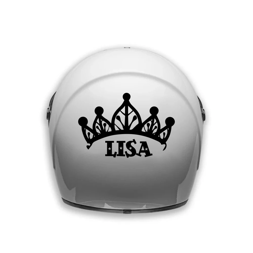 Lady Rider Custom Name Crown Sticker For Motorcycle Helmet Decor Personalized Name Vinyl Decal Motor Body Stickers