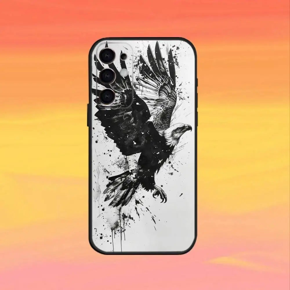 Casing Ponsel Motif Elang Keren Untuk Samsung S25,S24,S21,S22,S23,S30,Ultra,S20,Plus,Fe,Note,10,9,5G Warna Hitam