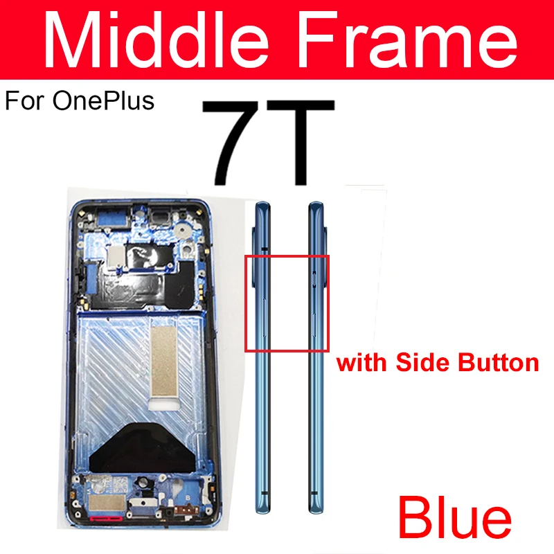 Middle Frame Cover For OnePlus 1+ 7 7T 7Pro 8 8T 8Pro Middle Frame Housing Bezel Rear Cover Case Repair Spare Parts