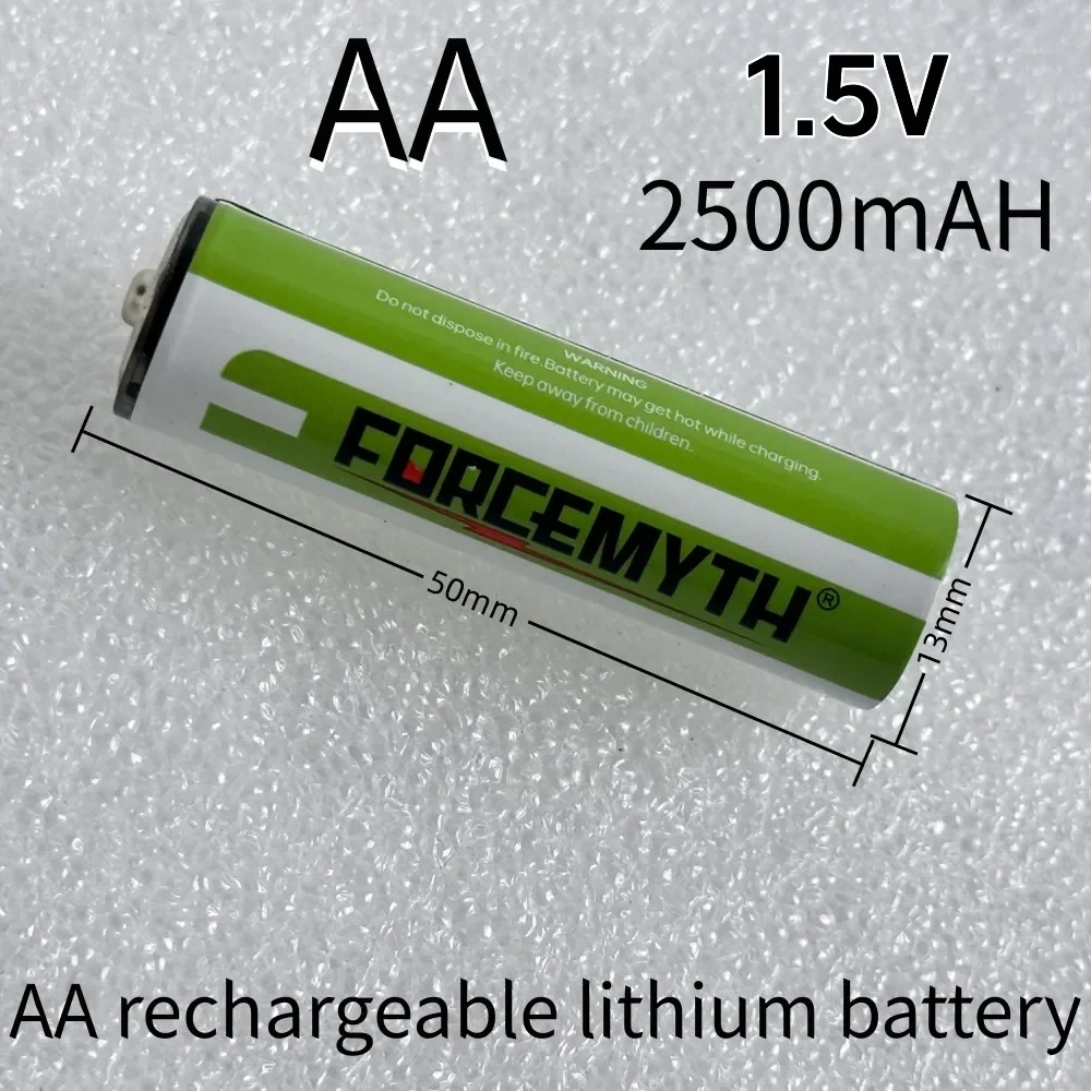 Rechargeable Li-ion Battery AA  AAA 1.5V 2500mAh / Type-C Cable Included / Pinky Battery