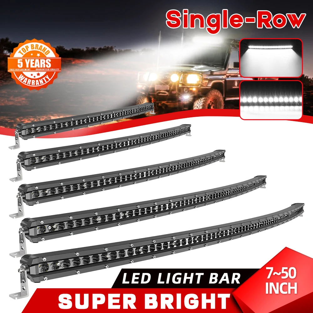 

HAOLIDE New Cruved Slim LED Bar 20"26"32"38"44"50" LED Light Bar/Work Light for Driving Truck 4X4 UAZ 4WD ATV Car Barra 12V 24V