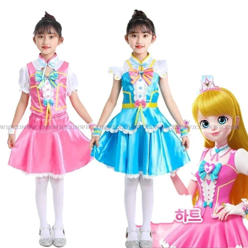 2025년 11월 캐치! 로미 애니메이션 만화 공주 코스프레 의상 롤플레잉 할로윈 파티 소녀 핑크 드레스 키즈 팬시 슈트