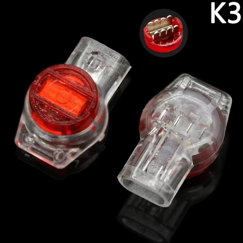 30/50/100pcs UY Scotchlock Connector Lock Joint K1 K2 K3 Waterproof Wire Splice Network Cable Telephone Signal Line Terminal