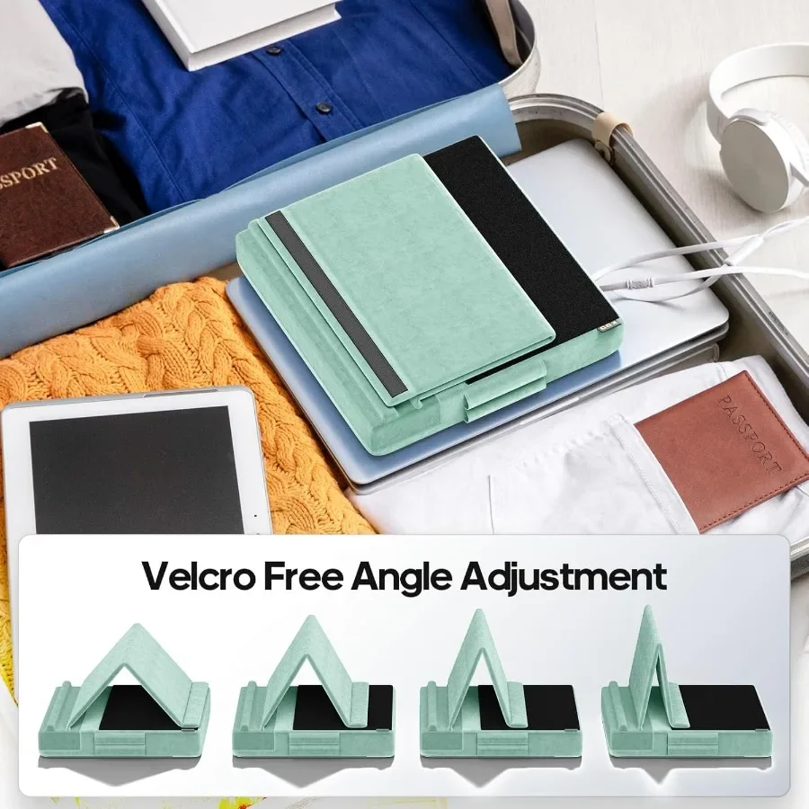 Soporte de almohada para tableta KDD, soporte para Ipad con visualización multiángulo para cama de regazo y escritorio, base de almohadilla suave plegable con soporte para lápiz óptico Compatible