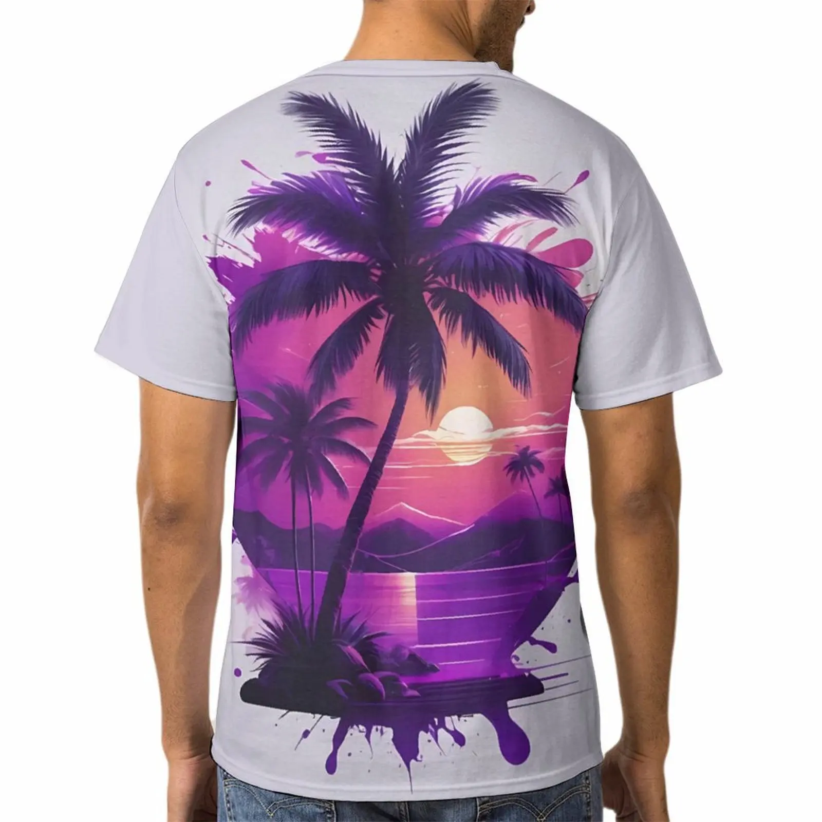 3d Beach Flower Print Hawaiian T Shirts 2024 Men's Shirt Summer Daily Casual Short Sleeve T Shirts For Men Loose Clothing