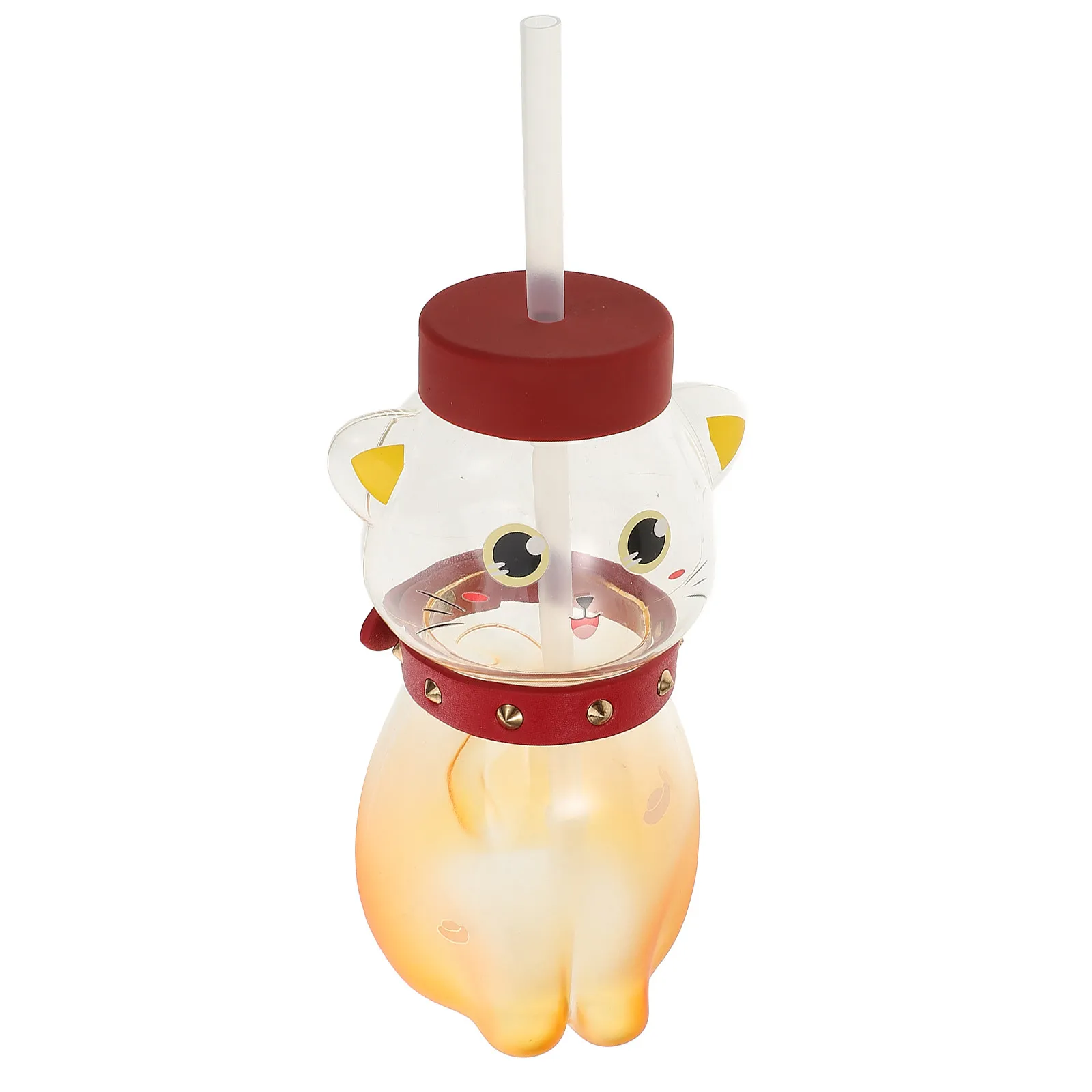 

Rabbit Shape Cute Glass Water Bottle with Straw for Girls Kids Reusable Heat Insulation Portable Travel Home Office Drinking