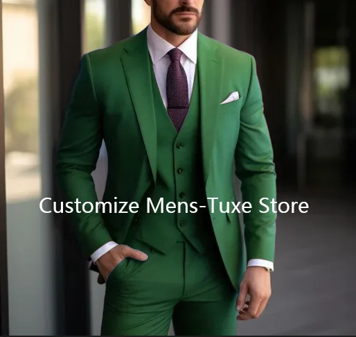 Purple Men\'s Suits Elegant Blazer Terno High Quality 3 Piece Jacket Pants Vest Set Business Outfits Costume Homme Slim Fit 2024