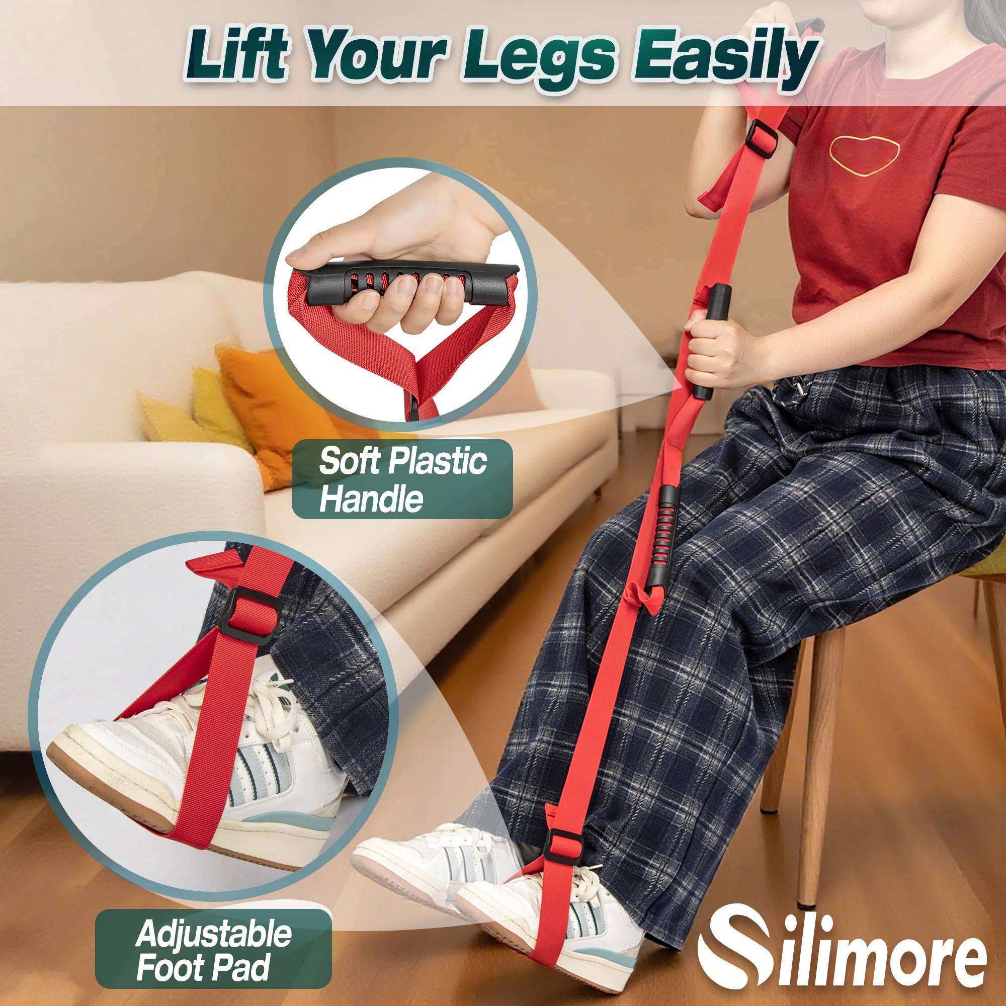 

130cm Long Leg Lifter Mobility Aid Leg Lifter Strap Safety Nylon Assistant Leg Lifter Mobility Aid For Elderly Leg Train Strap