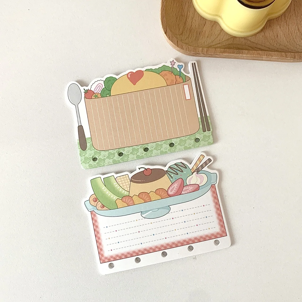 Isi Ulang Binder A7 M5 Tema Cokelat Pink, Memo Pad Bentuk Kustom, Lembar Catatan Gaya Korea Salt Punch Kawaii