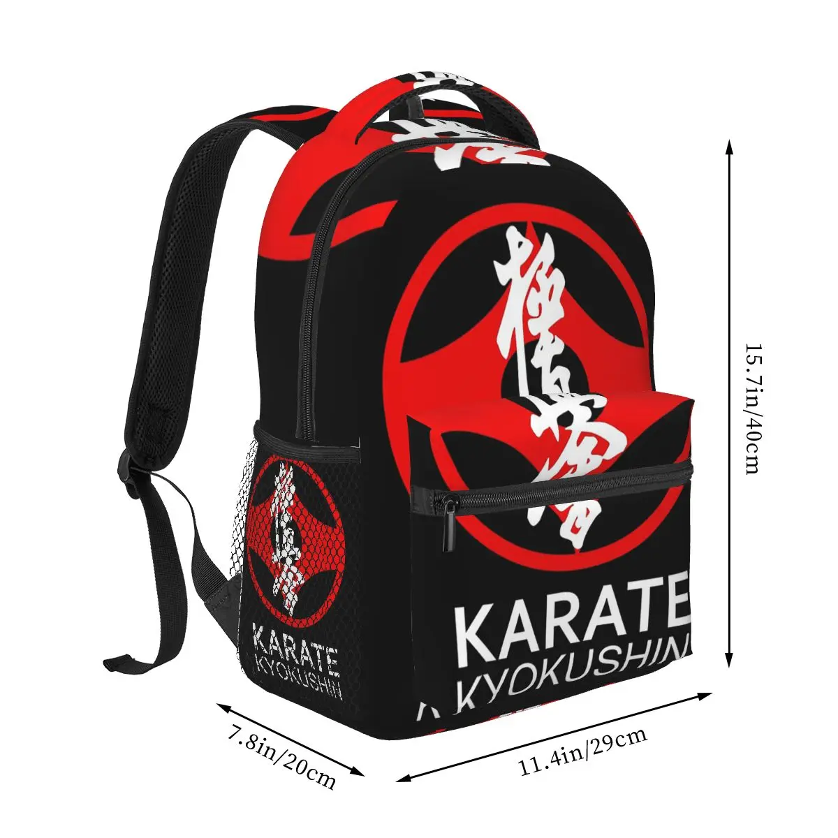 Kyokushin Karate Bushido Values Martial Student Backpack School Bag Hiking Travel Daypack for Boys Girls Bookbag Shoulder Bags