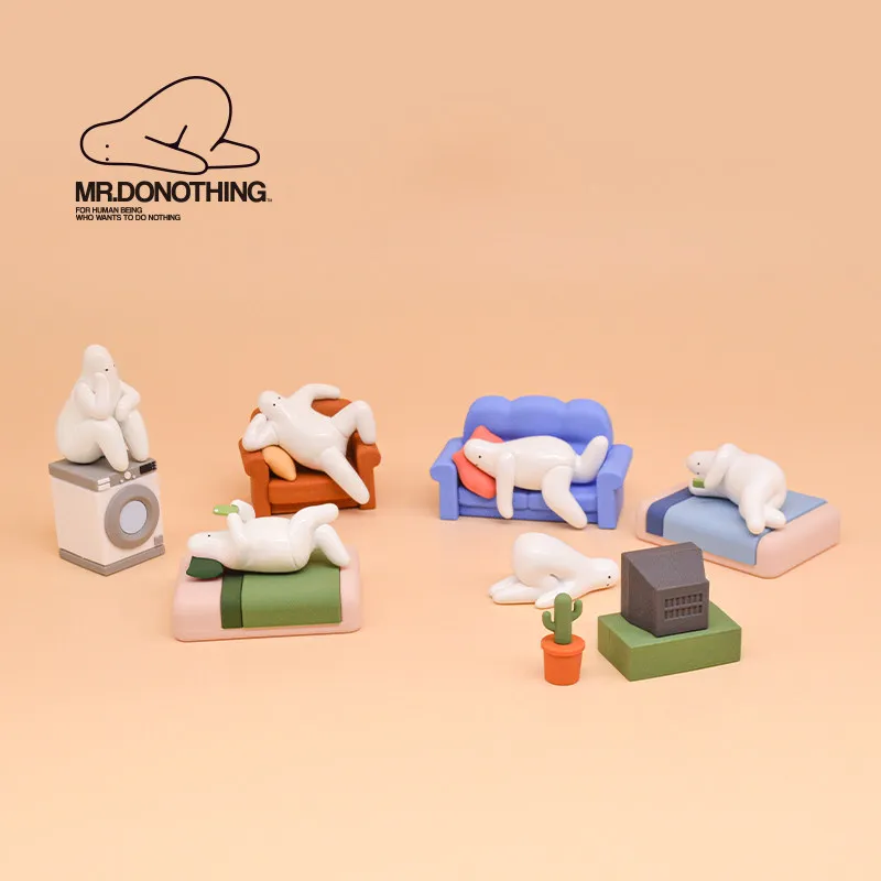 

Mr. Donothing Lazy Blind Box Figurine Collectible Desktop Ornament For Home Office Cartoon Laid Back Figure For Office Workers