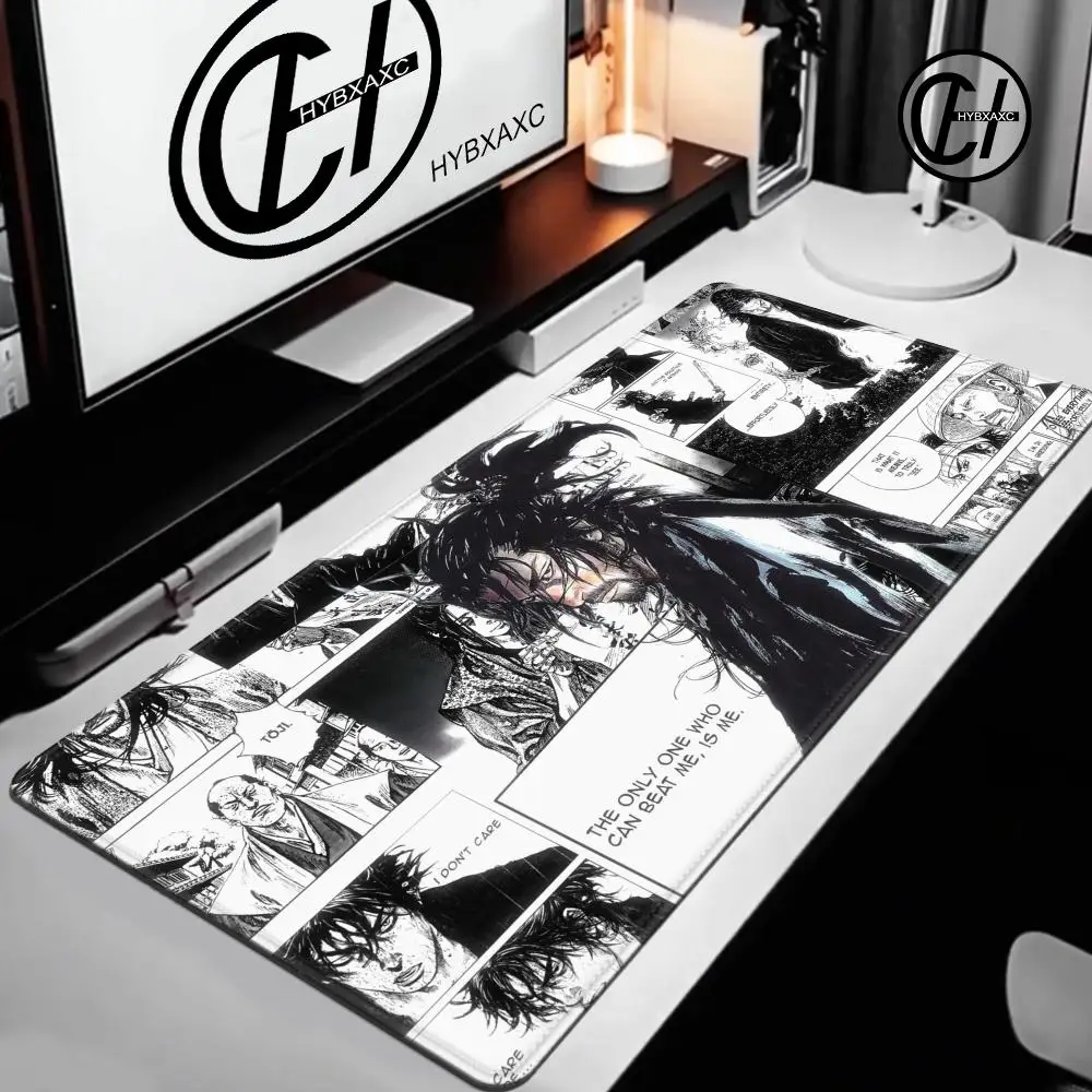 Comic Vagabond Miyamoto Musashi Mouse Pad Xxl Anime Mousepad HD Gamer Cabinet Desk Mat Keyboard Carpets Anti-slip Expansion Pad