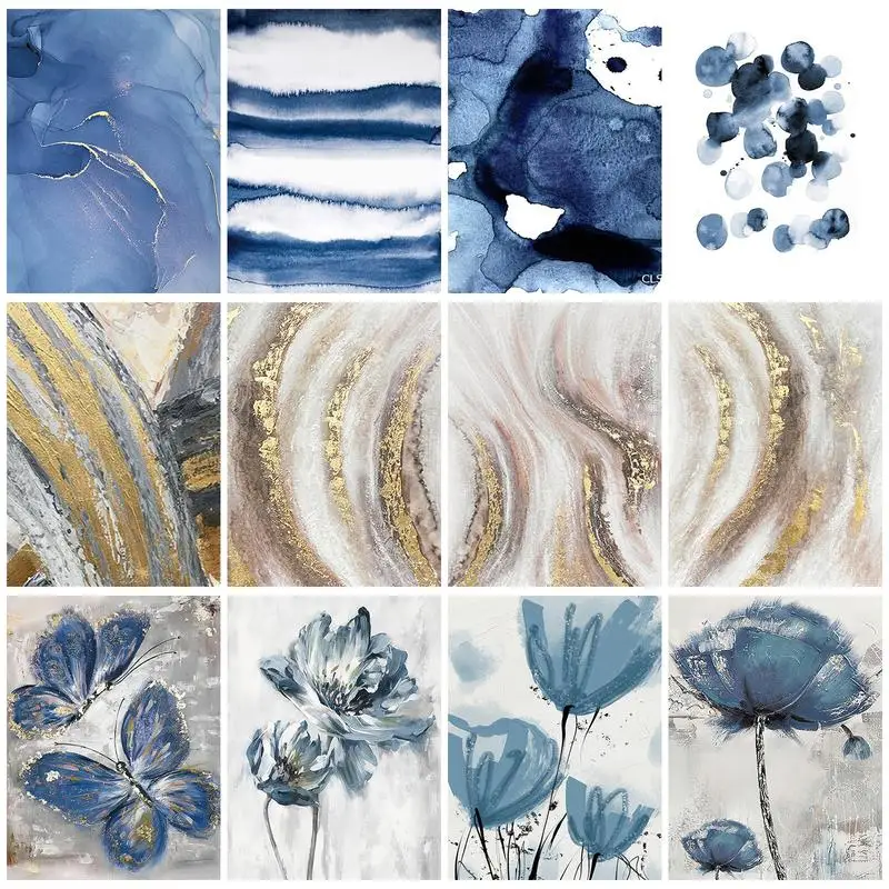 

CHENISTORY DIY Acrylic Painting By Numbers Kits Abstract 60x75cm Coloring By Numbers On Canvas Texture Frameless Digital Craft
