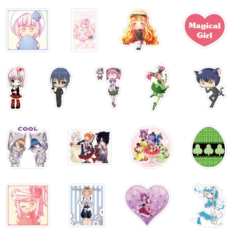 50pcs Cartoon Shugo Chara Girl Stickers for Scrapbook Foam Kawaii Diary Girl Notebook Decor Card Captor Sakura Sticker Toys