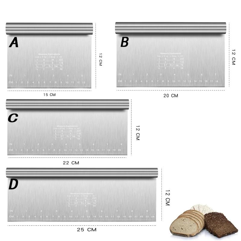Edelstahl Pasten schneider DIY Teig Kuchensc haber mit Schuppen Gebäck Spatel Buttercreme Rand glattere Kuchen Dekorations werkzeuge – Detail 1