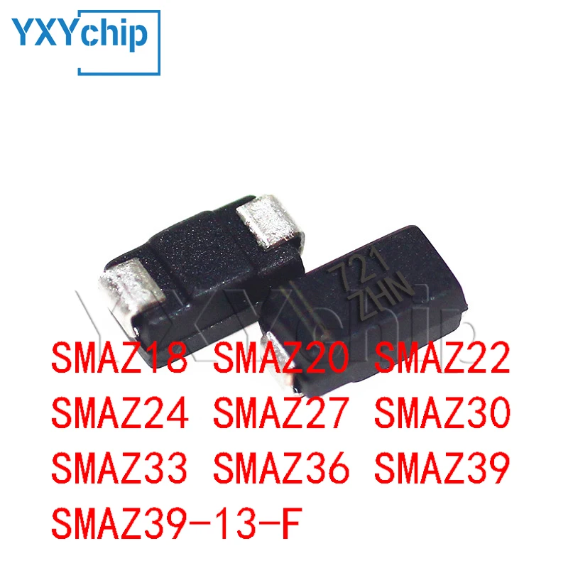 50PCS SMAZ16-13-F SMAZ18 SMAZ20 SMAZ22 SMAZ24 SMAZ27 SMAZ30 SMAZ33 SMAZ36 SMAZ39 SMAZ39-13-F DO-214AC voltage-regulator tube