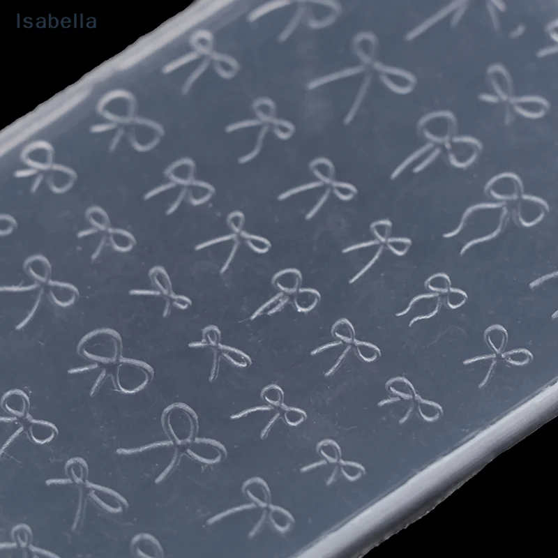 ♥ ♥ ♥ Molde de silicone 3d para arte em unhas, relevo, laço, escultura, placas de estampagem, decoração de unhas diy, modelo de manicure transparente