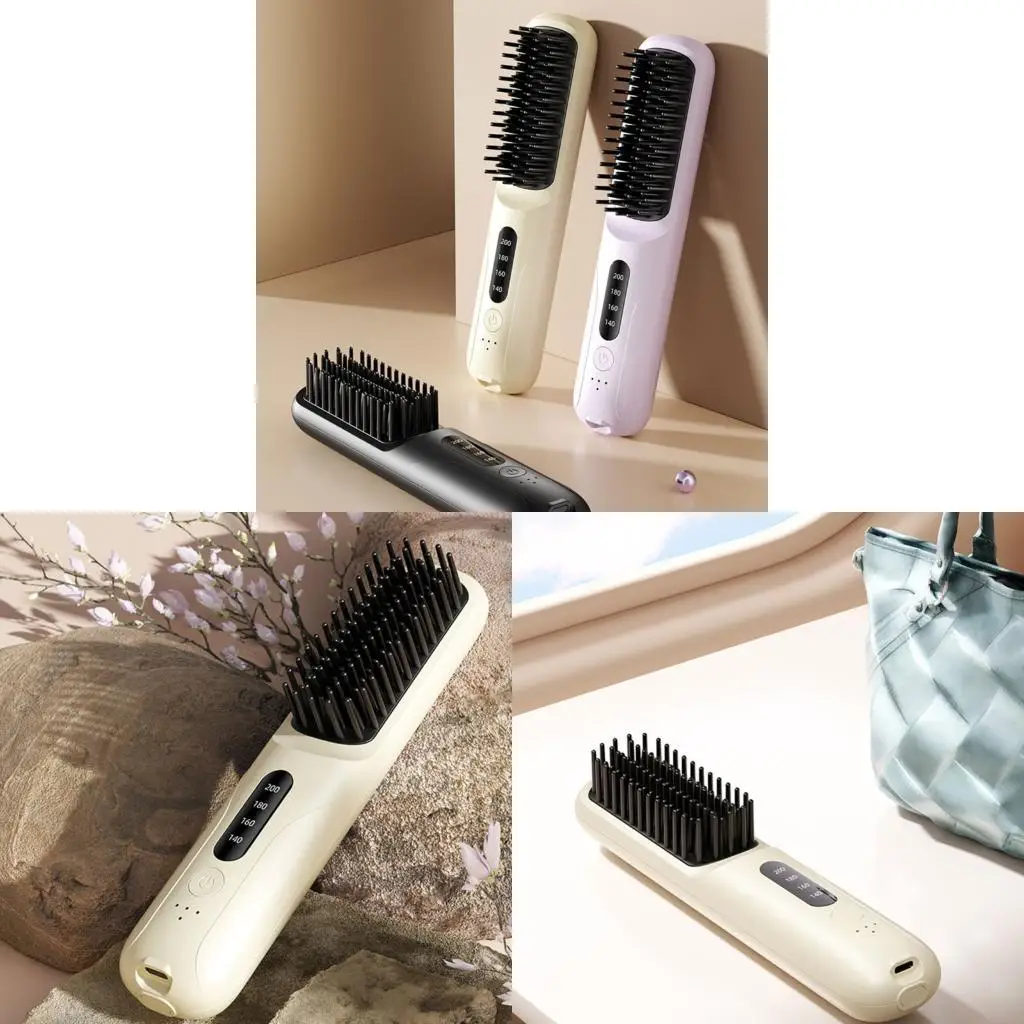 J1HF Professional Grade Hair Straightener Brush Wireless Thin Design For Trips And Domestic Use