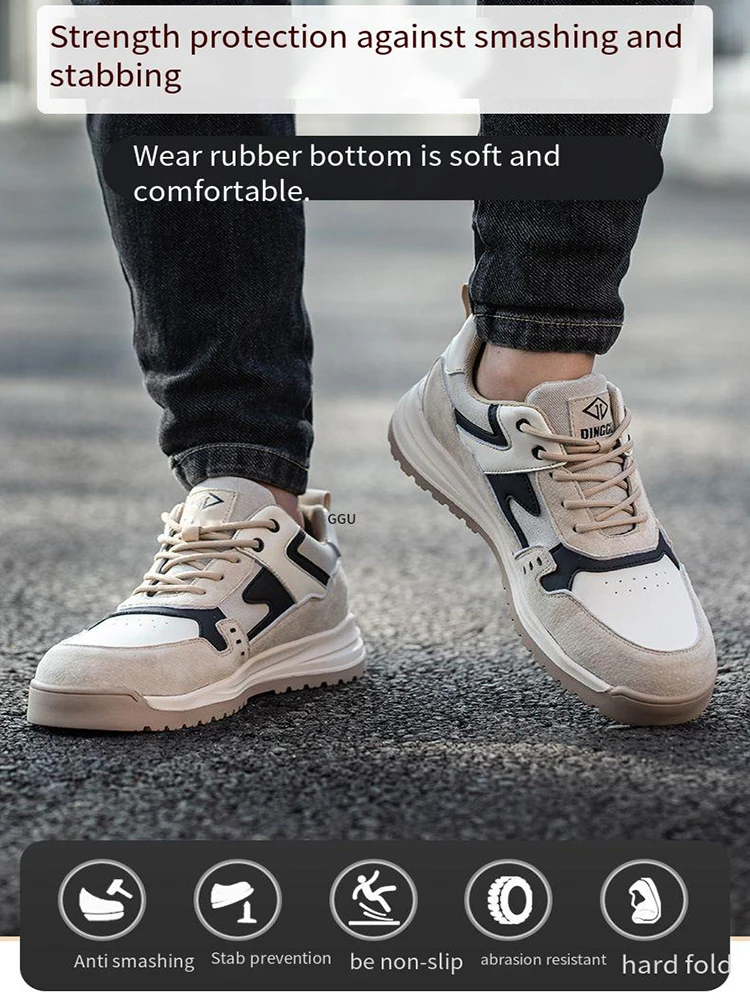 Labor Protection Shoes Four-season Anti-smash Anti-puncture Safety Protection Shoes Construction Site Work Shoes