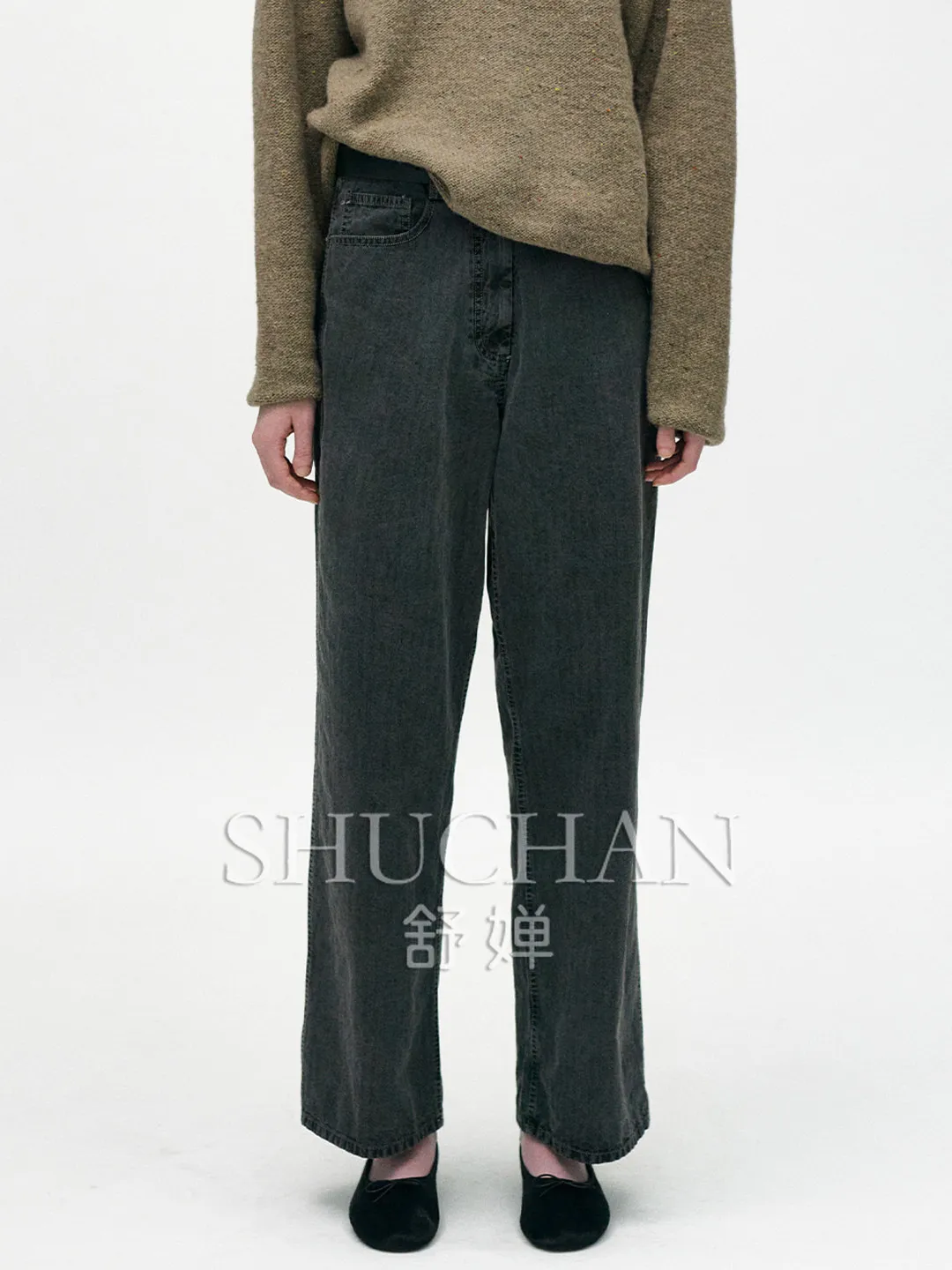 Denim Casual Pants Women's 2026 Autumn and Winter New High-waisted and Thin Small Straight-leg Pants