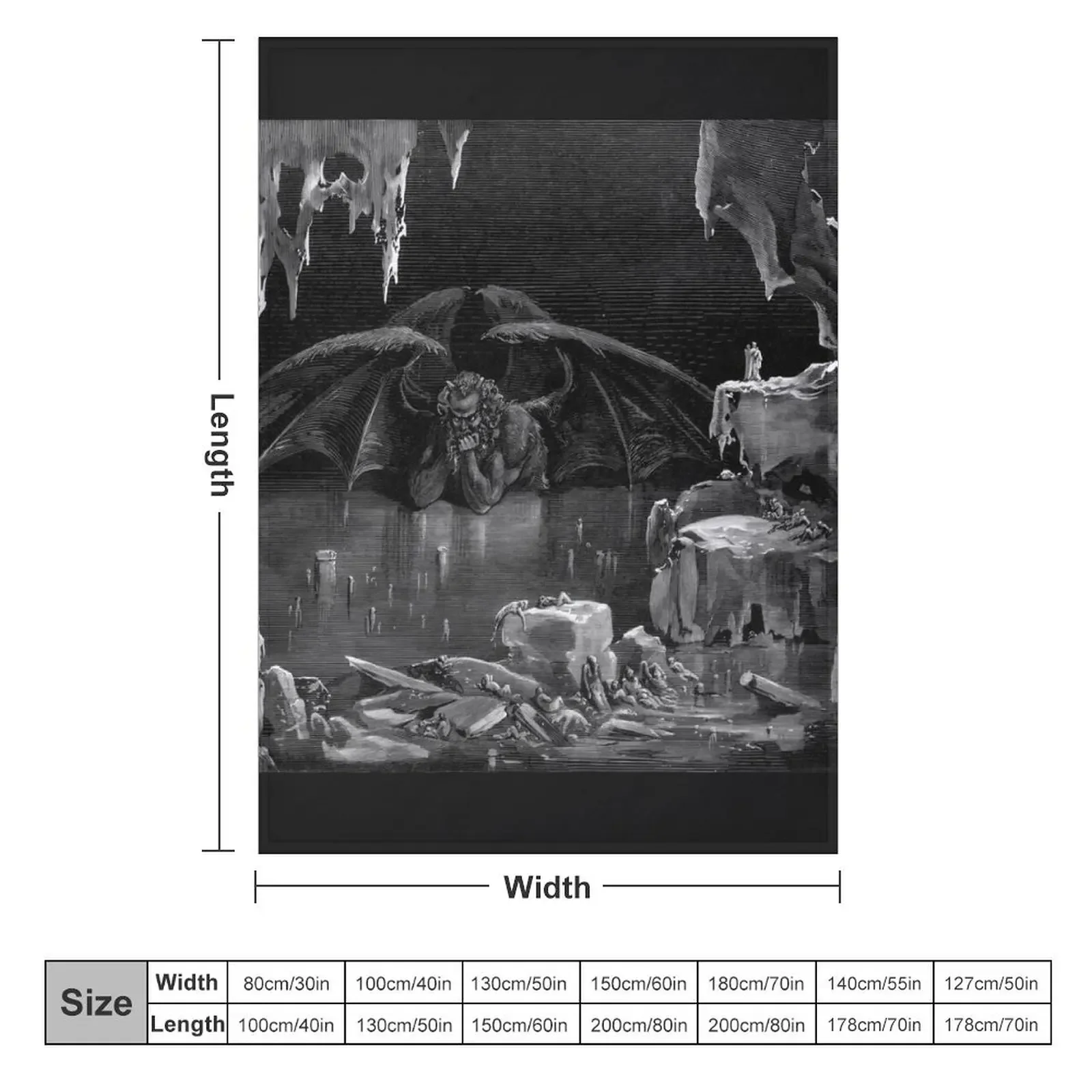 The Vision of Hell - Gustave Dore for Dante's Inferno Throw Blanket Multi-Purpose Plush Blankets