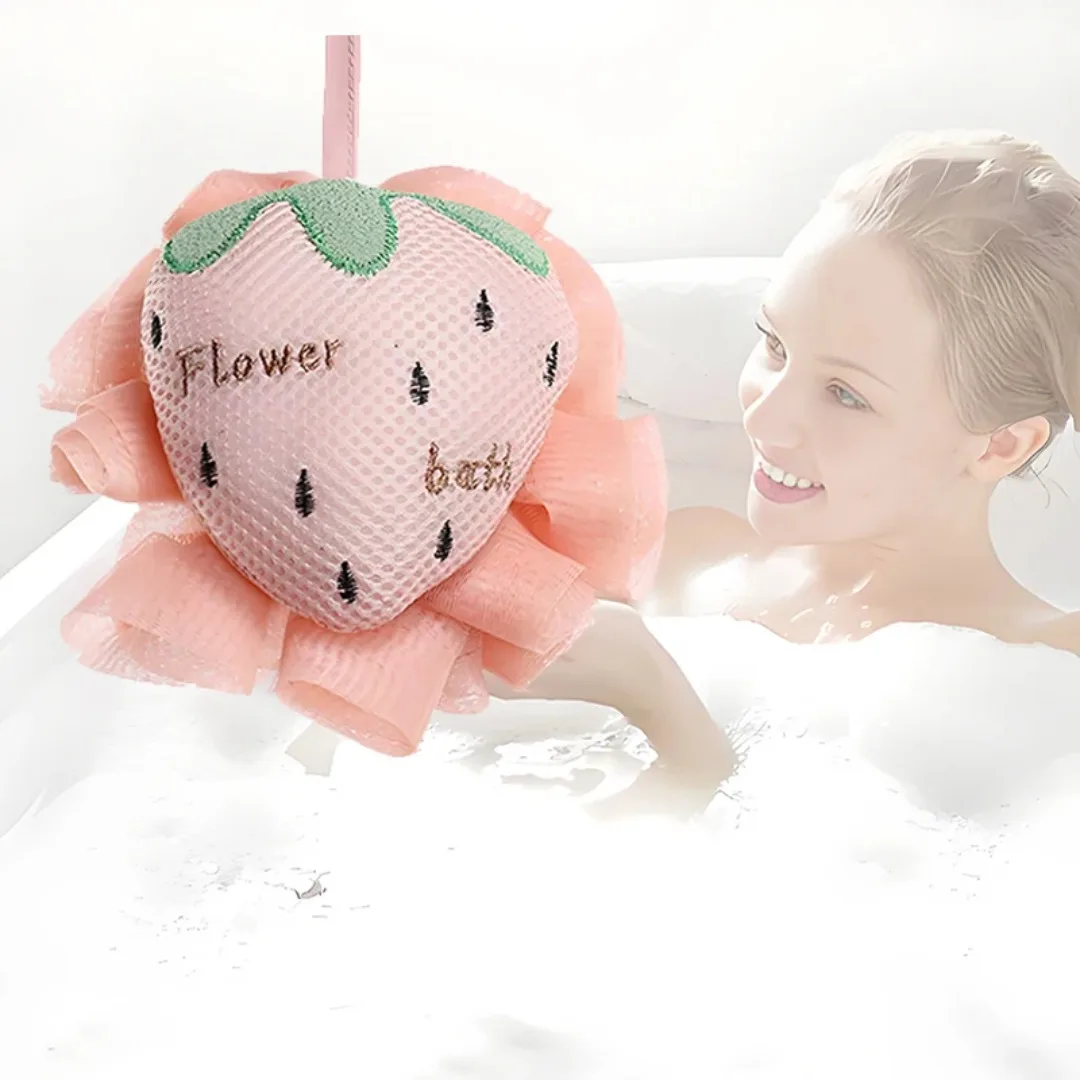 Double-sided Cartoon Bath Sponge Ball Cute Reusable Exfoliating Body Scrubber Portable Shower Deep Cleansing Soft Shower Sponges