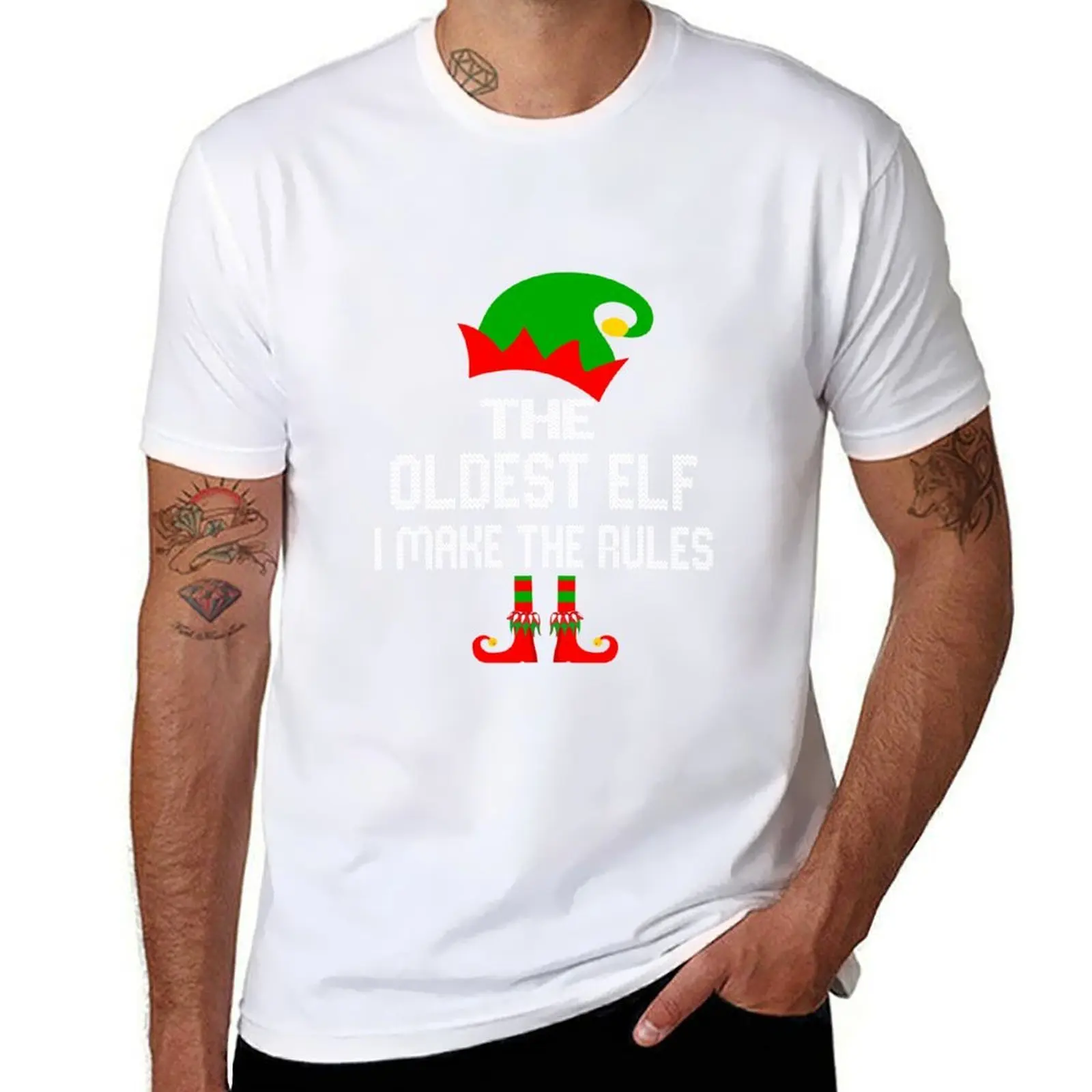 

I'm The Oldest Elf I Make The Rules matching family group Christmas pajama gift funny for whole family T-Shirt