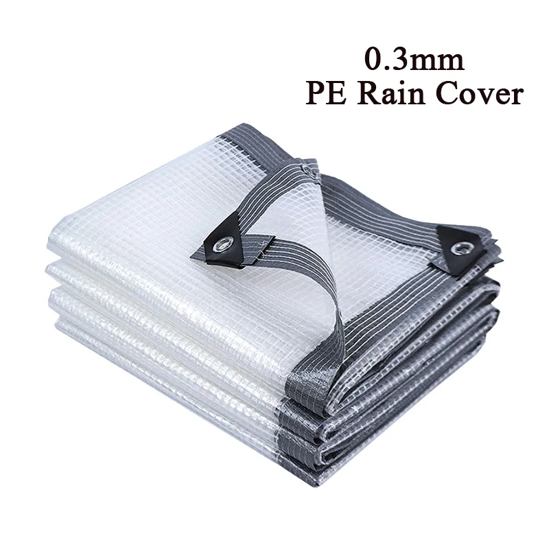 

Customize 0.3mm Transparent PE Tarpaulin Cover Balcony Bonsai Flowerpot Keep Warm Rainproof Cloth Camping Terrace Canopy Awnings