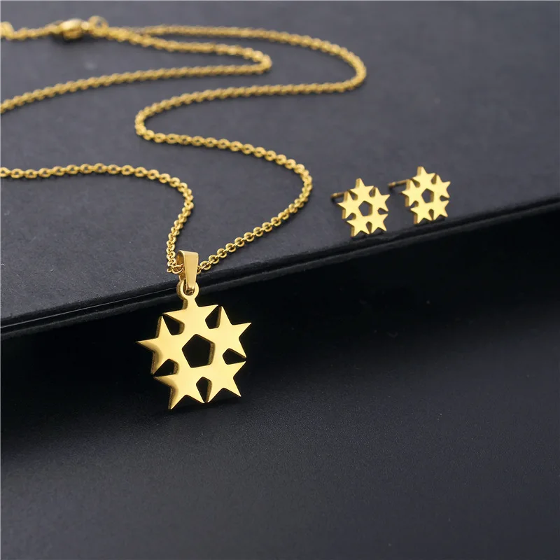 316L NEW Steel Stackable Star Necklace Earrings set Pendant Engagement Homme Femme Planet Jewelry Colier Gift TZ279