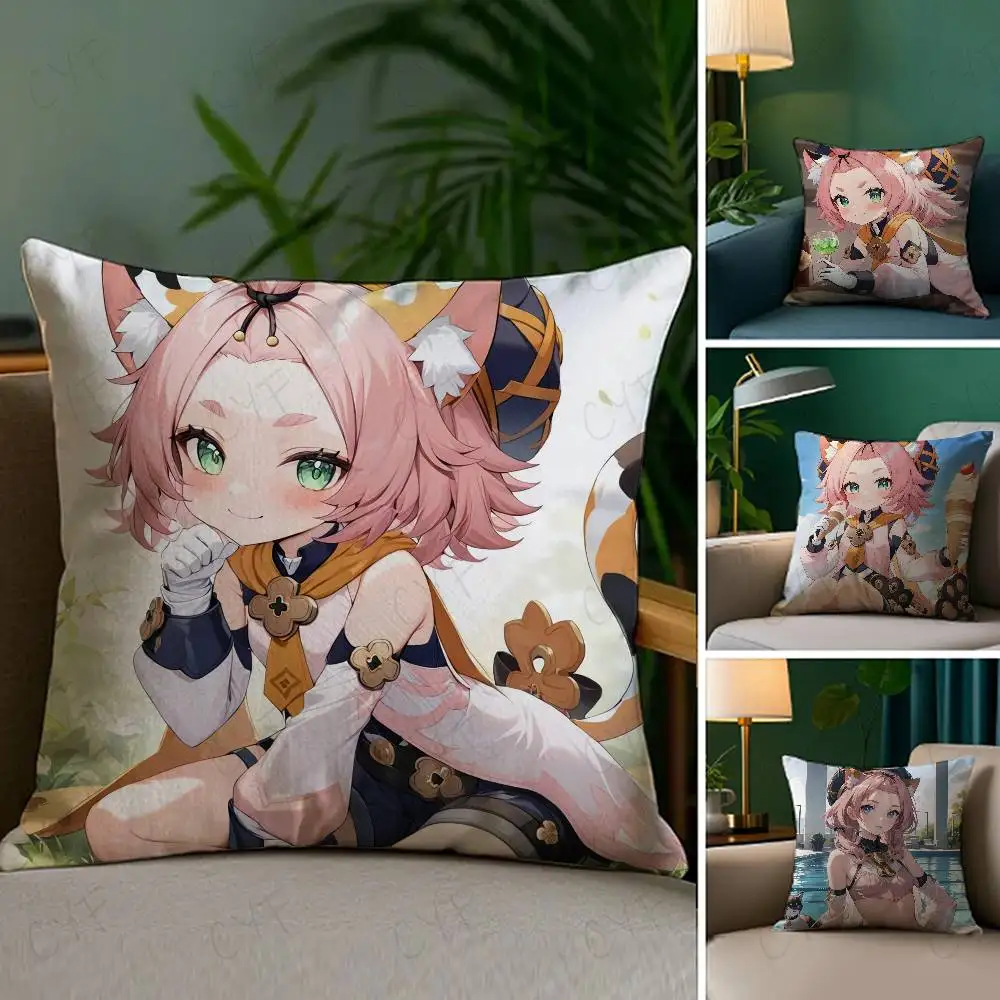 

Hot Games Genshin Impact Pillow Case Custom Printed Brushed Fleece Pillow, Baby Skin-Touch, Eco-Friendly Dye-Sublimation Cushion