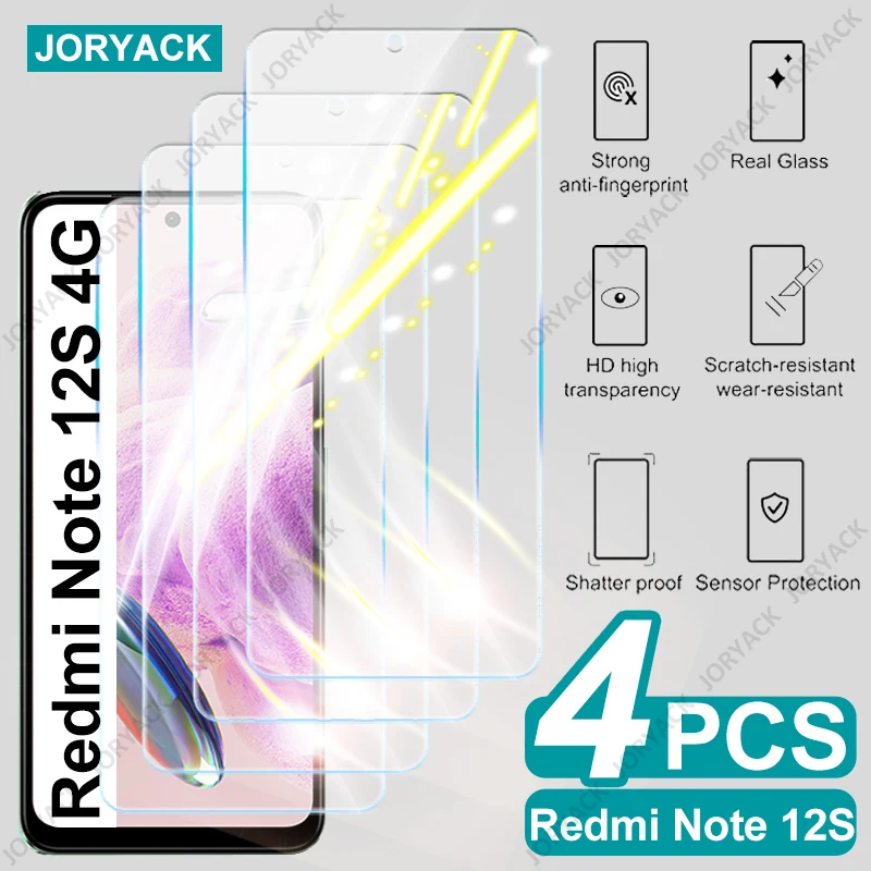 4PCS Screen Protector Tempered Glass For Xiaomi Redmi Note 12S 12 Pro 5G 10 11 Pro Plus 11S 10S 8T 8 7 9S 9 Pro Protective Glass