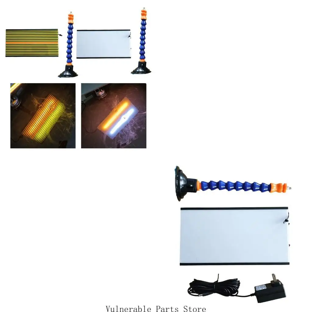 

D0UC Color Adjustable Suction Cup Bend Bracket LED Dents Lamp Universal LED Stripe Line Board Light Car Dents Lamp Board