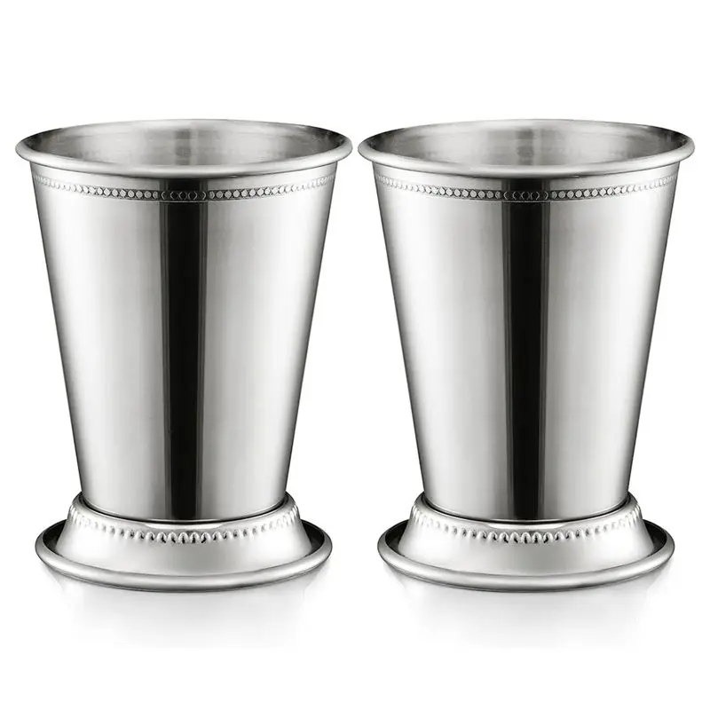 2025+ Set of 2 Mint Cups, Classic Stainless Steel Glasses for Party, Bar, Home, Restaurant, Stainless Steel 12Oz