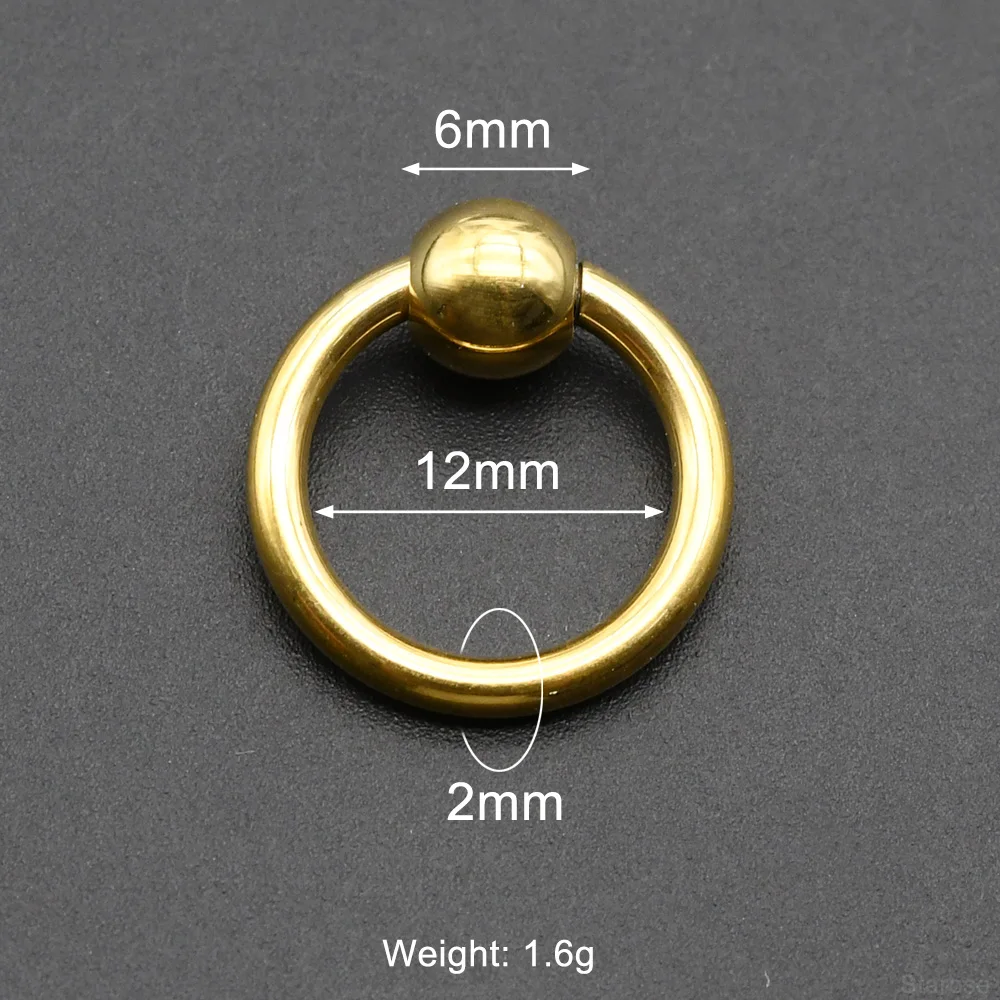 Large Gauges Stainless Steel Captive Spring Bead Rings, 1Pc