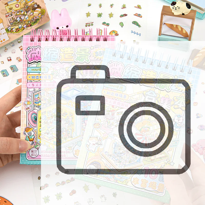 

1Set Chinoiserie Theme Landscape Sticker Books Mountain River World Series DIY Decoration Sticker Cartoon Scene Stack Sticker