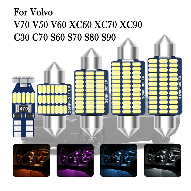 

Car Interior LED Light Canbus For Volvo V70 V50 V60 XC60 XC70 XC90 C30 C70 S60 S70 S80 S90 Wagon Sedan Accessories Map Lamp