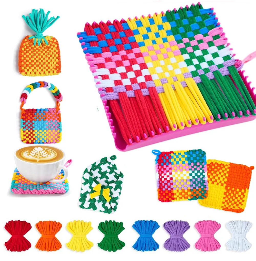 Elastic Weaving Refill Loops 8 Color Soft Bands DIY Craft Braiding Tools Handmade Accessories for Kids Adults Craft Lovers