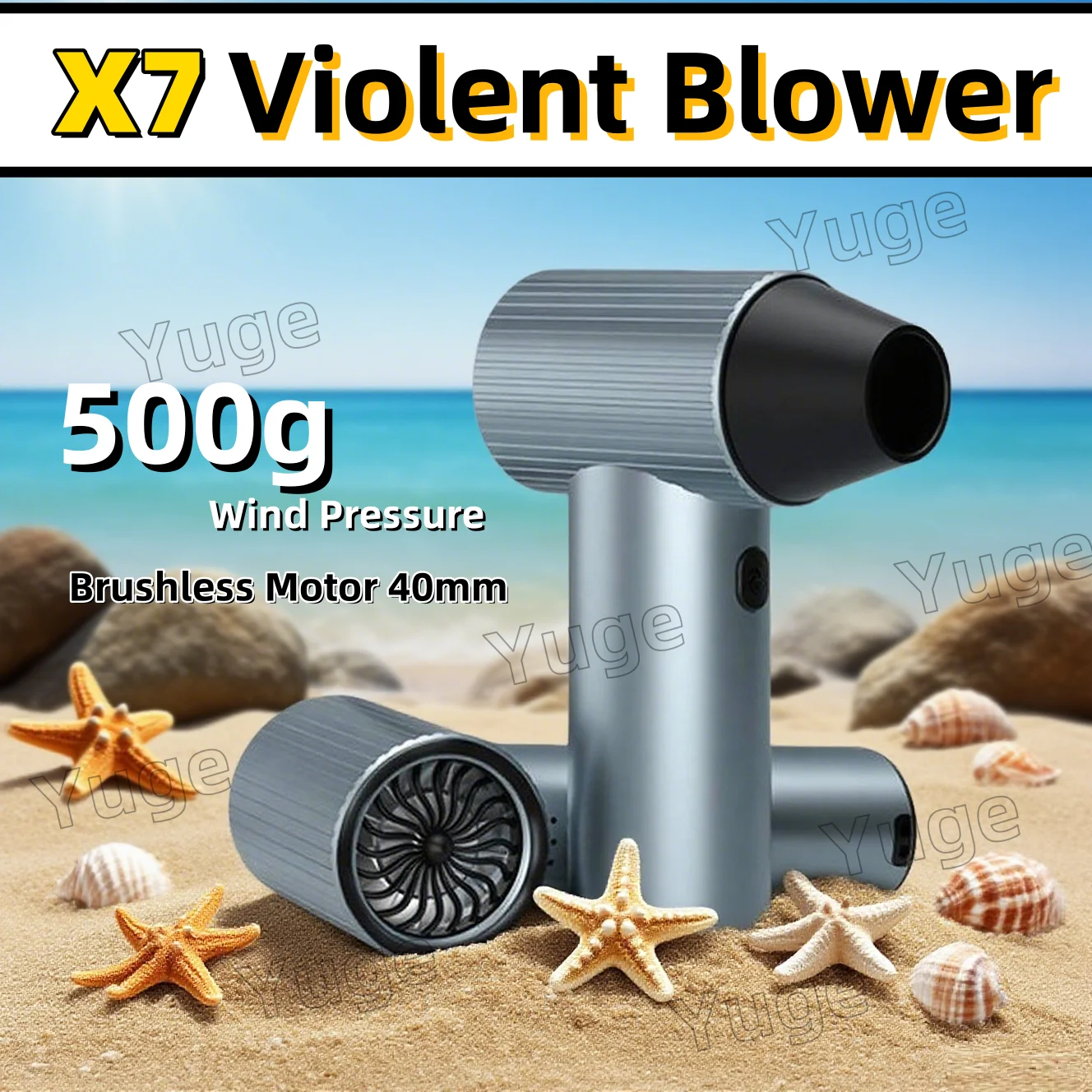 

X7 Violent Blower 500g Wind Pressure Brushless Motor 40mm Turbo Jet Fan With 3 Nozzles Dust Blowing Keyboard Cleaning Air Blower