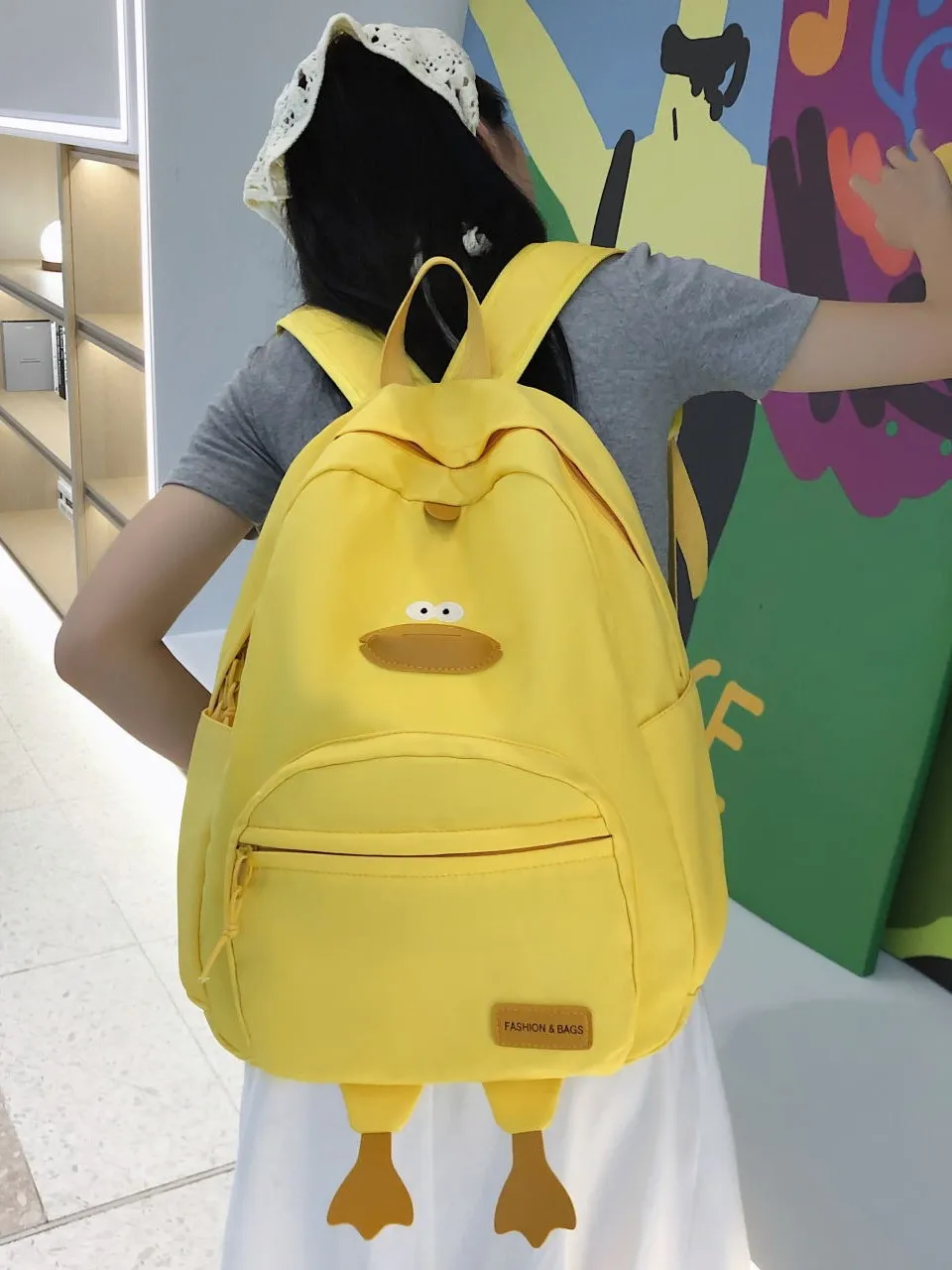 New Cartoon Duck Backpack Designer Cute Travel Bag Female College Student Versatile Korean Edition Girls\' School Bags backpacks