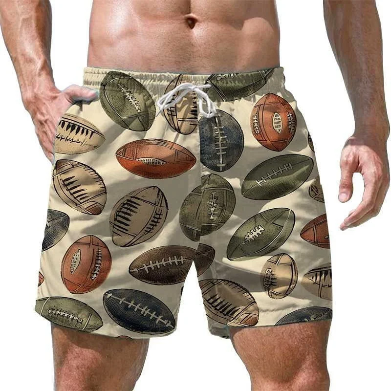 

New Football Graphic Beach Shorts Men Spring Summer Running Shorts Sports 3d Printed American Football Surfing Swimming Shorts
