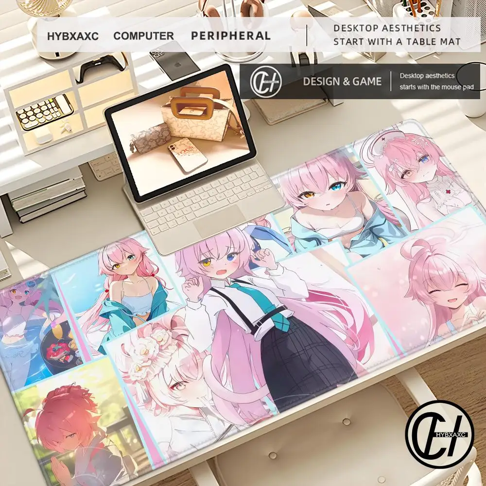 HYBXAXC Cute Girl Takanashi Hoshino Mouse Pad Anime Blue Archive Laptop PC Desk Mat Gamer Mat Large Mousepad Non-slip Keyboard