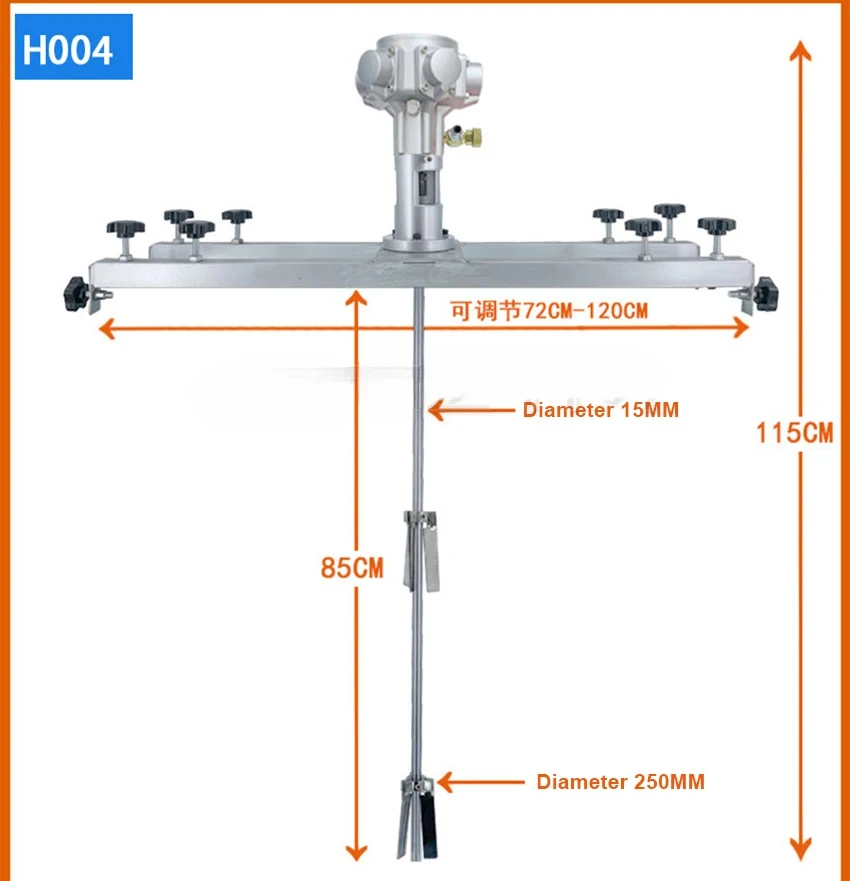 Agitatore pneumatico da 1 tonnellata di vendita caldo Agitatore per serbatoio IBC Miscelatore per serbatoio 1000L Agitatore per tamburo a botte commerciale con gancio di supporto