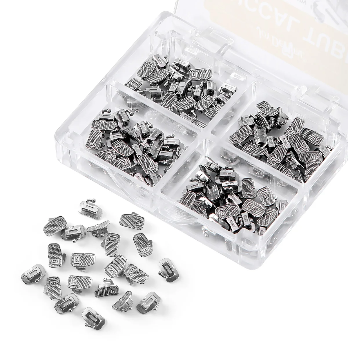 80 teile/schachtel Dental Kieferorthopädische Bukkalröhrchen MIM Monoblock Mesh Basis Split für 1st 2nd Backenzähne Bindung Nicht-Cabrio – Detail 2