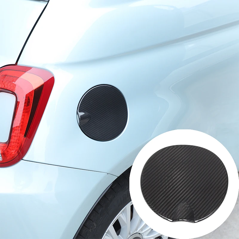 

Для Fiat 500 2016 + модели наклеек на крышку топливного бака, декоративные наклейки на крышку топливного бака автомобиля, настоящее углеродное волокно, 1 шт.