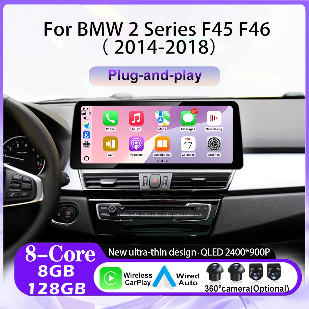 GPS 4G WIFI Android 16 For BMW 2 Series F45 F46 2014-2018 NBT EVO System Carplay DSP Stereo Car Radio Video Multimedia Player