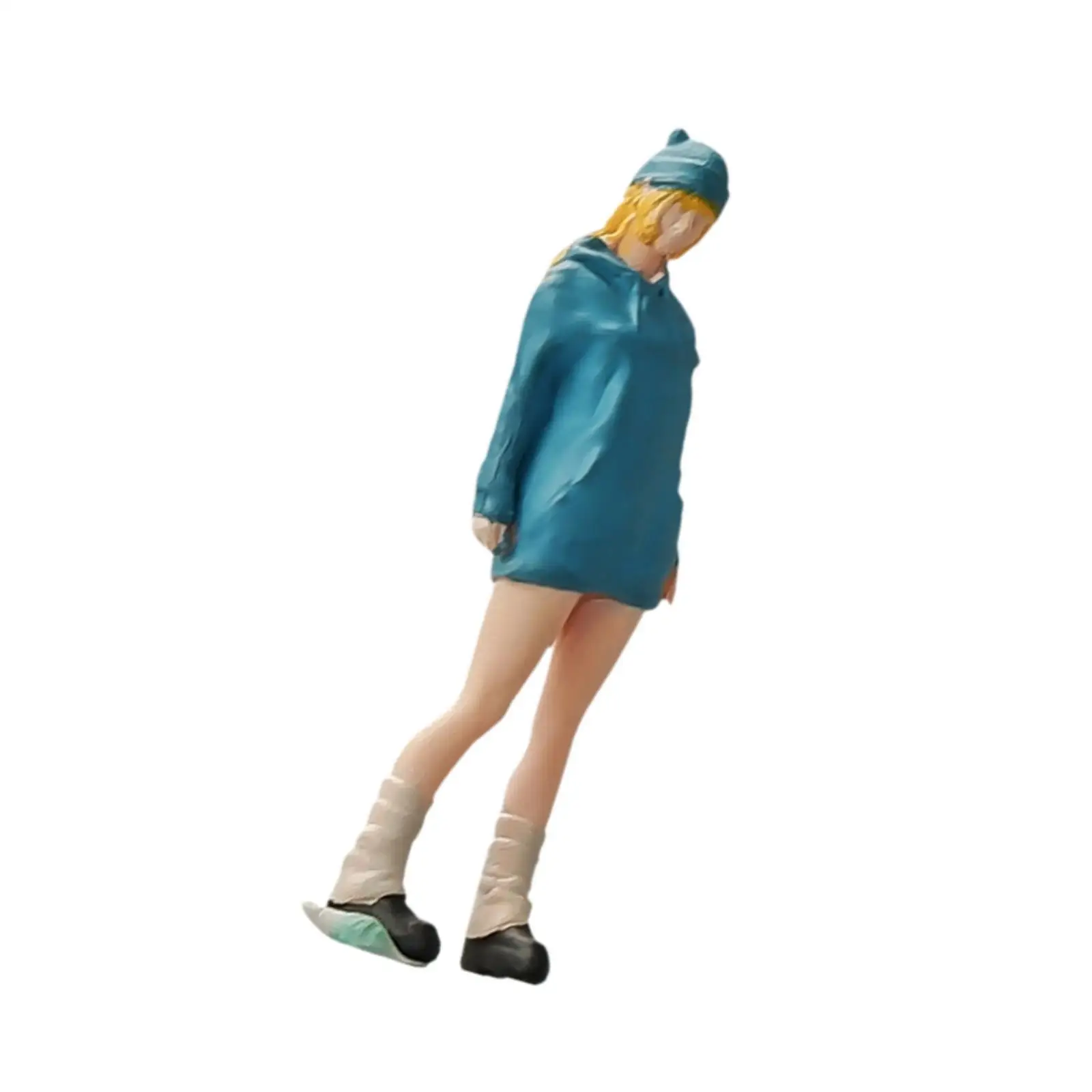 Figura de niña modelo S, diseño a escala, trenes, estatuilla de resina arquitectónica, 1/64