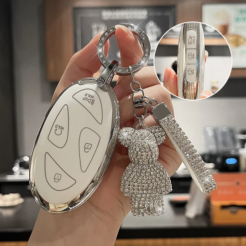 

5/7Button TPU Car Key Case Cover Shell fob for Hyundai IONIQ 6 Grand Prix Grandeur GN7 New KONA TM SX2 Elantra SEL 2024 keychian