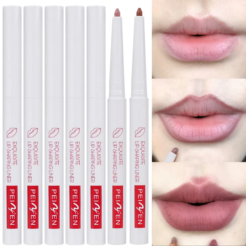 Outline Contour Lips Lipstick Makeup Nude Brown Lipliner Pencil Lasting Waterproof Matte Smooth Lip Tint Pen Contouring Cosmetic