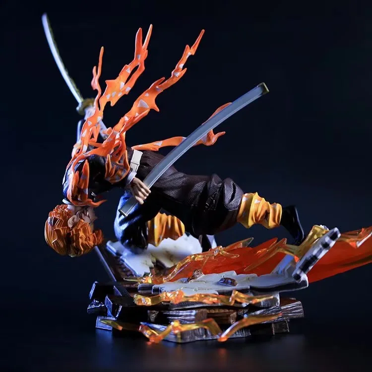 Figura DE ACCIÓN DE Zenitsu Agatsuma, modelo exquisito con efectos de rayos dinámicos para los entusiastas de Genshin Impact y Demon Slayer